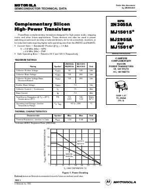 MJ15015 Datasheet PDF ON Semiconductor
