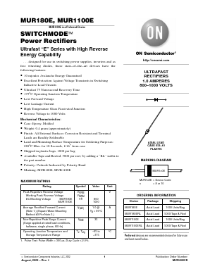 MUR180ERL Datasheet PDF ON Semiconductor