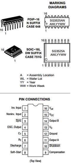 SG3525ADWG Datasheet PDF ON Semiconductor