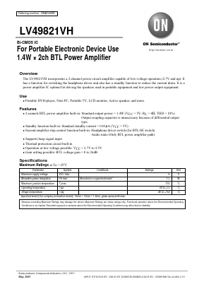 LV49821VH Datasheet PDF ON Semiconductor