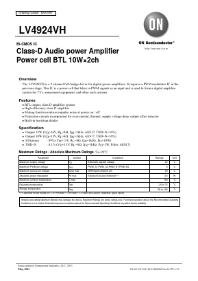 LV4924VH-MPB-H Datasheet PDF ON Semiconductor