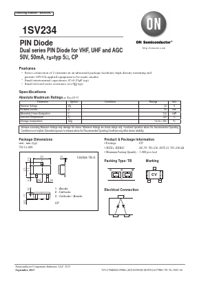 1SV234-TB-E Datasheet PDF ON Semiconductor