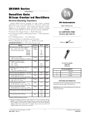 2N5060 Datasheet PDF ON Semiconductor