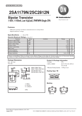 2SA1179N6-CPA-TB-E Datasheet PDF ON Semiconductor