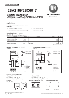 2SC6017-TL-E Datasheet PDF ON Semiconductor