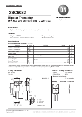 2SC6082 Datasheet PDF ON Semiconductor