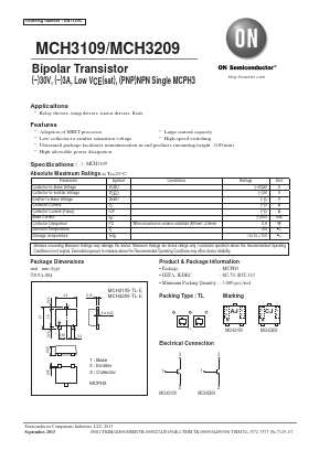 MCH3209 Datasheet PDF ON Semiconductor