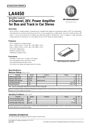LA4450 Datasheet PDF ON Semiconductor