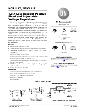 NCV1117DTARK Datasheet PDF ON Semiconductor