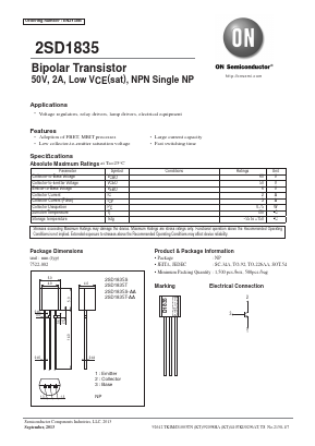 2SD1835S-AA Datasheet PDF ON Semiconductor