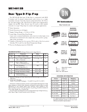 MC14013BDT Datasheet PDF ON Semiconductor