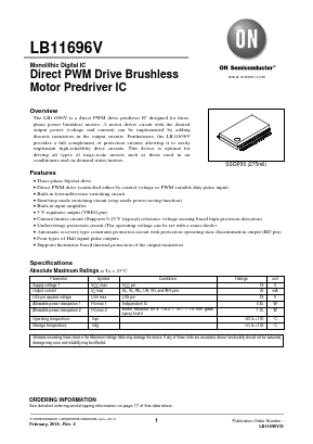 LB11696V-MPB-E Datasheet PDF ON Semiconductor