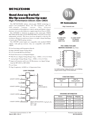 MC74LVX4066 Datasheet PDF ON Semiconductor