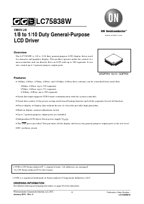 LC75838W-E Datasheet PDF ON Semiconductor
