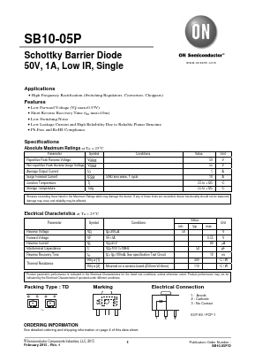 SB10-05P-TD-E Datasheet PDF ON Semiconductor