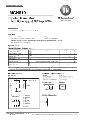 MCH6101 Datasheet PDF ON Semiconductor