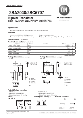 2SC5707 Datasheet PDF ON Semiconductor