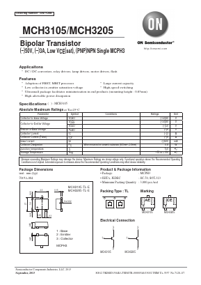 MCH3205-TL-E Datasheet PDF ON Semiconductor