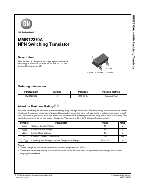 MMBT2369A Datasheet PDF ON Semiconductor