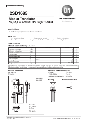 2SD1685 Datasheet PDF ON Semiconductor