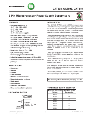 CAT803RSDI-GT3 Datasheet PDF ON Semiconductor