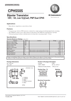 CPH5505 Datasheet PDF ON Semiconductor