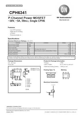 CPH6341-TL-E Datasheet PDF ON Semiconductor