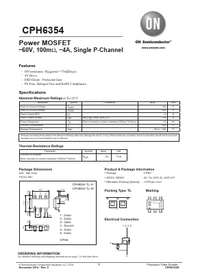 CPH6354-TL-H Datasheet PDF ON Semiconductor