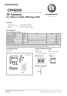 CPH6020 Datasheet PDF ON Semiconductor