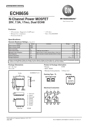 ECH8656-TL-H Datasheet PDF ON Semiconductor