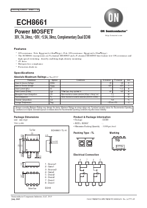 ECH8661 Datasheet PDF ON Semiconductor