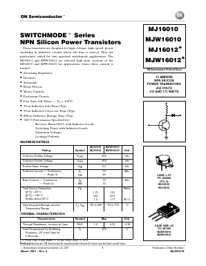 MJ16012 Datasheet PDF ON Semiconductor