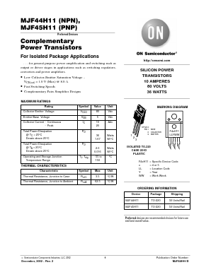 MJF45H11 Datasheet PDF ON Semiconductor