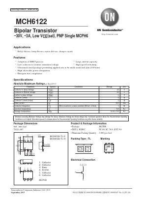 MCH6122 Datasheet PDF ON Semiconductor
