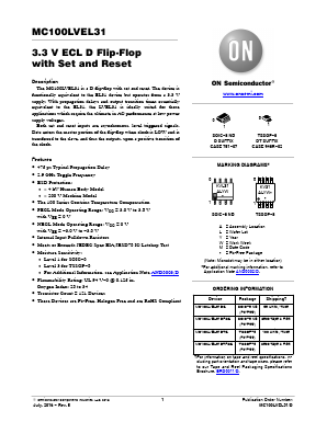 MC100LVEL31DTG Datasheet PDF ON Semiconductor