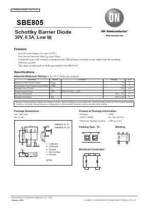 SBE805-TL-W Datasheet PDF ON Semiconductor