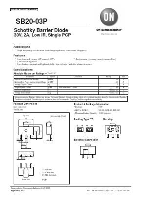 SB20-03P Datasheet PDF ON Semiconductor