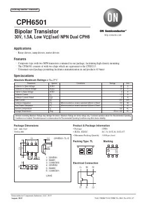 CPH6501-TL-E Datasheet PDF ON Semiconductor