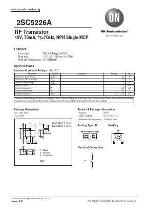 2SC5226A-4-TL-E Datasheet PDF ON Semiconductor