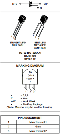 ZO109MA Datasheet PDF ON Semiconductor