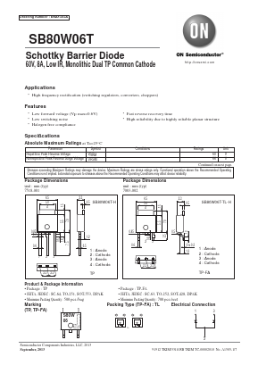 SB80W06T Datasheet PDF ON Semiconductor