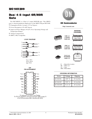 MC10H209ML2 Datasheet PDF ON Semiconductor