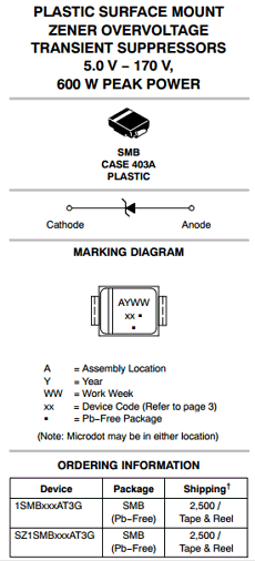 1SMB8.0AT3G Datasheet PDF ON Semiconductor