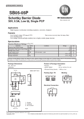 SB05-05P-TD-E Datasheet PDF ON Semiconductor