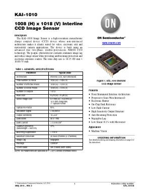 KAI-1010-ABA-CR-AE Datasheet PDF ON Semiconductor