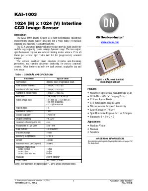 KAI-1003 Datasheet PDF ON Semiconductor