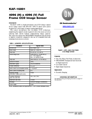 KAF-16801 Datasheet PDF ON Semiconductor