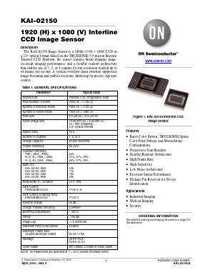 KAI-02150-AAA-JP-BA Datasheet PDF ON Semiconductor