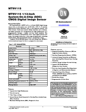 MT9V115 Datasheet PDF ON Semiconductor