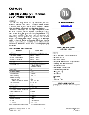 KAI-0330-AAA-CP-BA Datasheet PDF ON Semiconductor